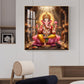 Ganapathi Glass Finish Square Wall Art