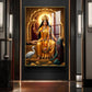 Goddess Baglamukhi Glass Finish Vertical Wall Art