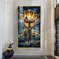 Lord Krishna with Vasudeva Glass Finish Vertical Wall Art