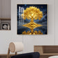 Divine Tree Kalpavriksha Glass Finish Square Wall Art