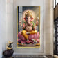 Lord Ganesh Ji Glass Finish Vertical Wall Art