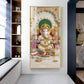Lord Shree Ganesha Glass Finish Vertical Wall Art