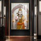 Lord Shiva In A Serene Pose Glass Finish Vertical Wall Art