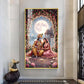 Religious Shri Radhe Krishna Glass Finish Vertical Wall Art