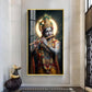 Divine Hare Krishna Glass Finish Vertical Wall Art