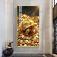 Lucky Turtle Glass Finish Vertical Wall Art