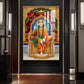 Sai Baba Religious Glass Finish Vertical Wall Art