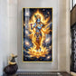 Lord Krishna Playing Bansuri Glass Finish Vertical Wall Art