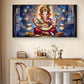 Lord Ganesha Glass Finish Horizontal Wall Art