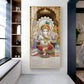 Elegant Lord Ganesh Ji Glass Finish Vertical Wall Art