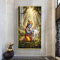 Bal Krishna With Calf Glass Finish Vertical Wall Art
