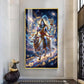 Lord Shiva With Nandi Glass Finish Vertical Wall Art