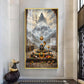 Lord Shiva Shivlingam Glass Finish Vertical Wall Art