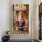 Lord Ganesh With Lord Shiv Glass Finish Vertical Wall Art