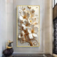 Pure Elegance Flora Glass Finish Vertical Wall Art