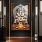 Hindu Deity Lord Ganesha Glass Finish Vertical Wall Art