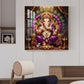 Shree Ganesha ji Glass Finish Square Wall Art