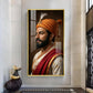 Maratha Chatrapati Shivaji Maharaj Glass Finish Vertical Wall Art