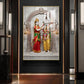 Lord Shiva & Goddess Parvati Glass Finish Vertical Wall Art
