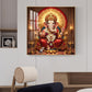 Hindu God Ganesha Ji Glass Finish Square Wall Art