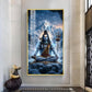 Hindu lord Shiv Glass Finish Vertical Wall Art