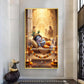 Sleeping Little Krishna Glass Finish Vertical Wall Art