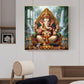 Jai Ganesh Deva Glass Finish Square Wall Art