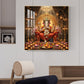 Hindu God Ganpati Ji Glass Finish Square Wall Art