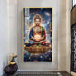 Tranquil Buddha Glass Finish Vertical Wall Art