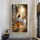 LIttle Krishna With Calf Glass Finish Vertical Wall Art