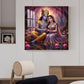 Loving Beautiful Radha Krishna Glass Finish Square Wall Art