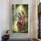 Radha Rani With Krishna Glass Finish Vertical Wall Art
