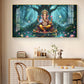 Lord Ganesh Divine Aura Glass Finish Horizontal Wall Art