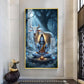 Meditating Lord Shiv With Nandi Glass Finish Vertical Wall Art