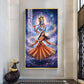 Meera Bai With Krishna Ji Glass Finish Vertical Wall Art