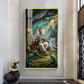 Shree Krishna With Flute Glass Finish Vertical Wall Art