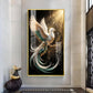 White Phoenix Glass Finish Vertical Wall Art