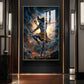 Mahadev In His Tandava Pose Glass Finish Vertical Wall Art