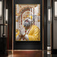 Premanand Ji Maharaj Glass Finish Vertical Wall Art