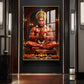 Lord Hanuman Glass Finish Vertical Wall Art