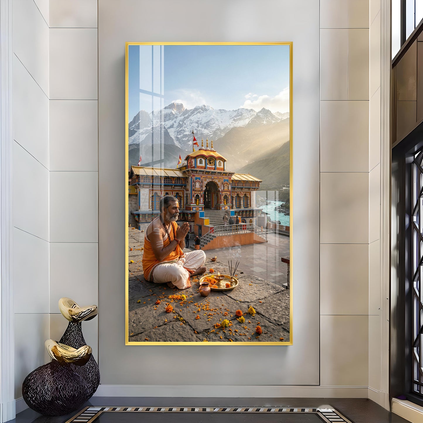 Jai Badrinath Glass Finish Vertical Wall Art