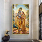 Radha Krishna Divine Love Glass Finish Vertical Wall Art