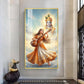 Divine Meera Bai with krishna Glass Finish Vertical Wall Art