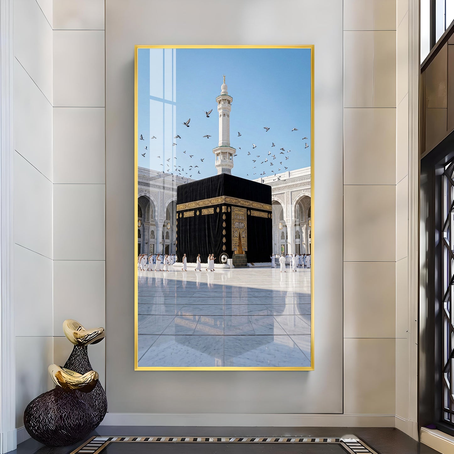 Mecca Glass Finish Vertical Wall Art