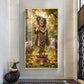 Lord Krishna With Playing the Flute Glass Finish Vertical Wall Art