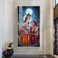 Divine Shree Radha Krishna Ji Glass Finish Vertical Wall Art