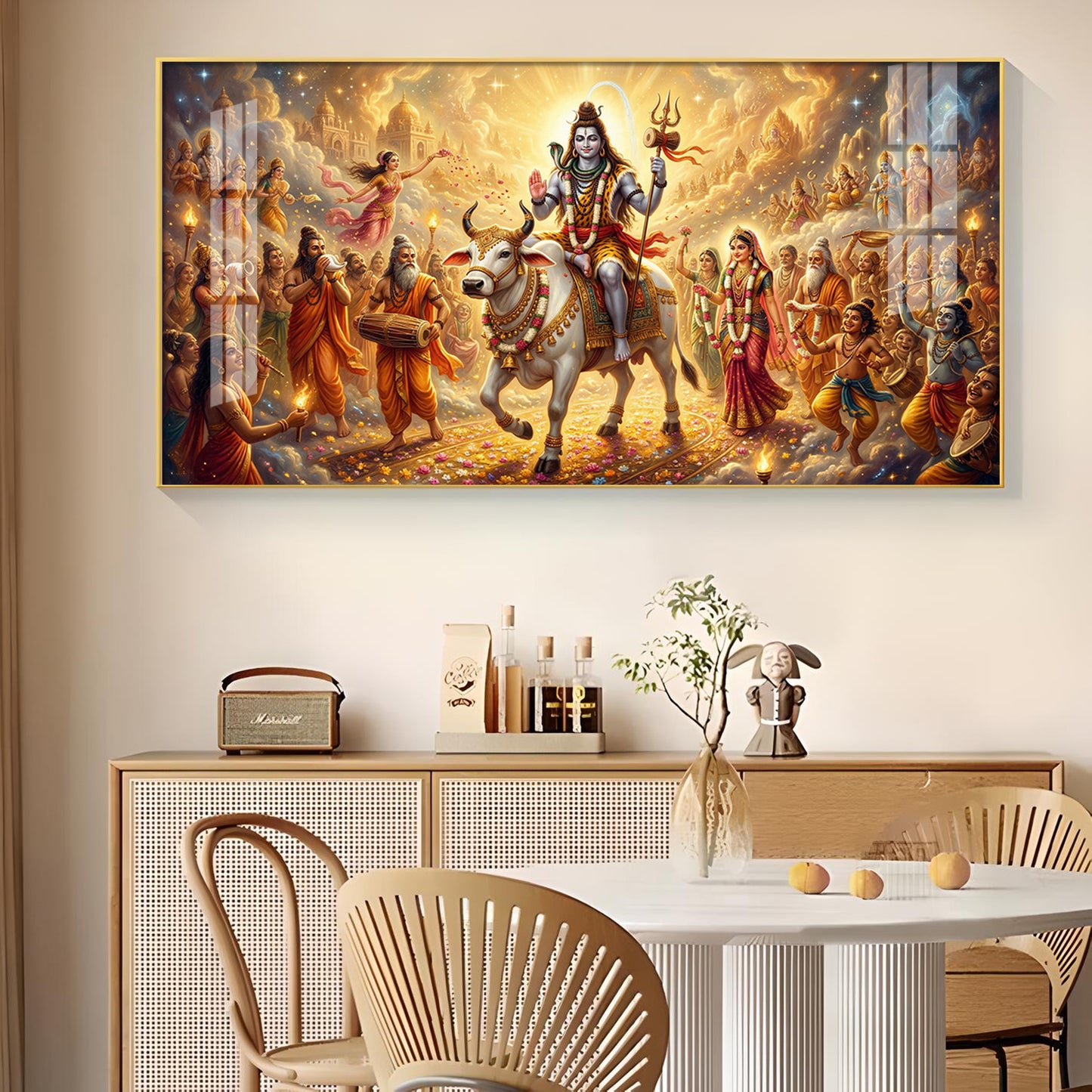 Har Har Mahadev Shambhu Glass Finish Horizontal Wall Art