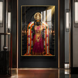 Goddess Annapoorna Devi Glass Finish Vertical Wall Art