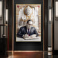Dr. B.R. Ambedkar and Buddha Glass Finish Vertical Wall Art