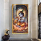 Little Kanha With Calf Glass Finish Vertical Wall Art